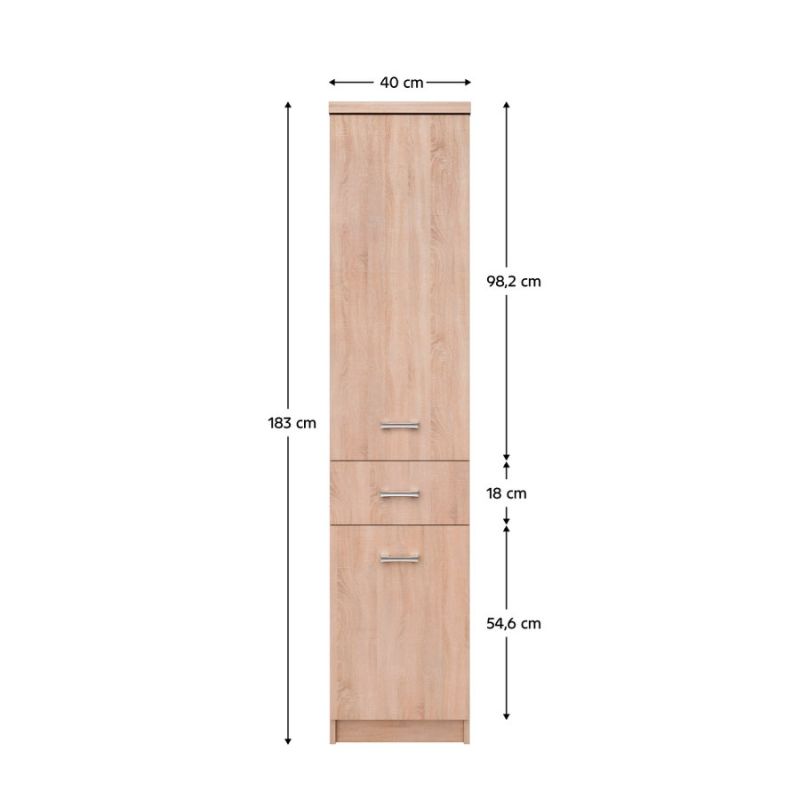 Regál, 40cm, dub sonoma, TOPTY TYP 31 2D1S