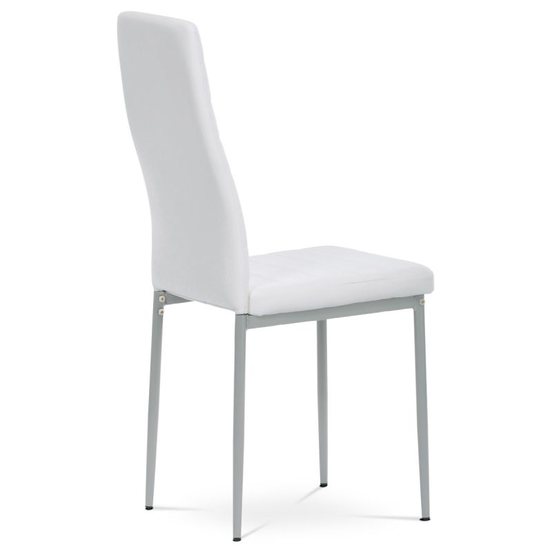 Jedálenská stolička, biela, ekokoža, DCL-377 WT