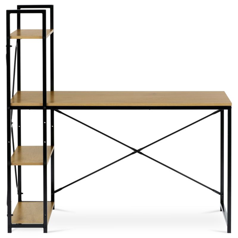 Pracovný stôl, s regálom, 120x60cm, MDF, dub, GD-520 OAK