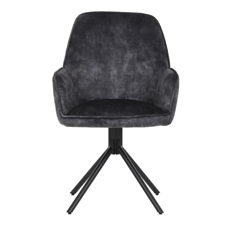 Jedálenská stolička, čierna, zamatová, látka, HC-511 BK4