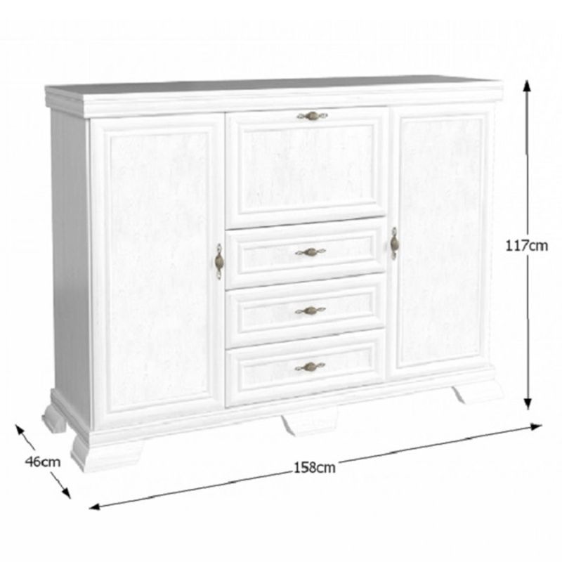 Komoda, 158cm, kombinovaná, sosna andersen, KORA KK6P