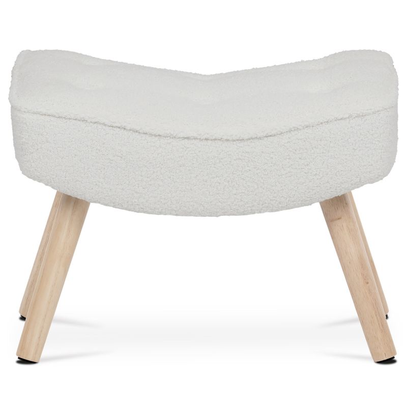 Podnožka, 52cm, biela látka bouclé, AK-309P WT2