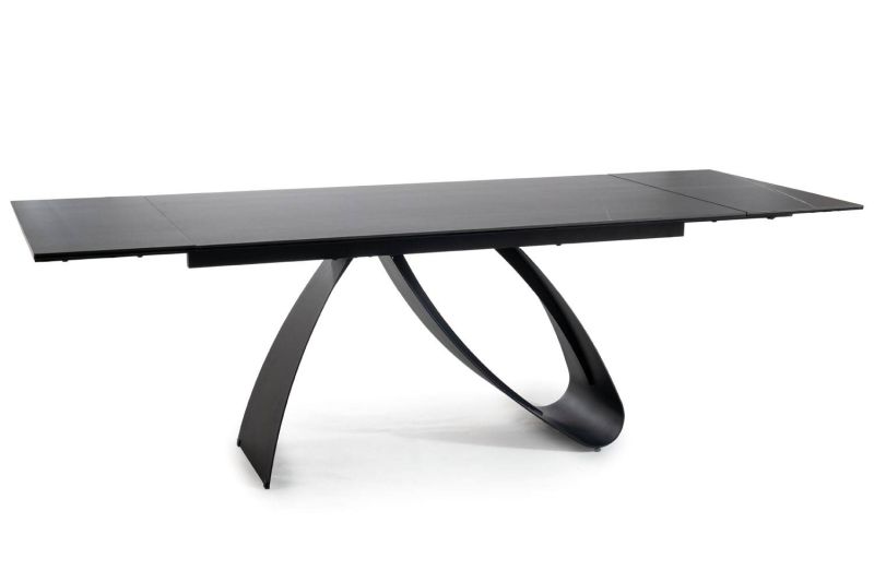 Jedálenský stôl, 160x90cm, rozkladací, keramika, sahar noir, čierny, Signal, DIUNA CERAMIC