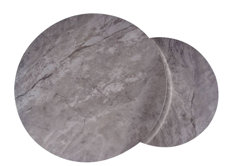 Set konferenčných stolíkov, 80x80cm, chróm, sivý, PORTAFINO B