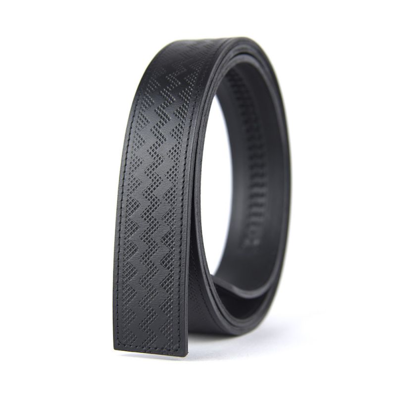 Kožený remeň pre opasky s automatickou prackou, šírka 3.5cm, čierny dekor