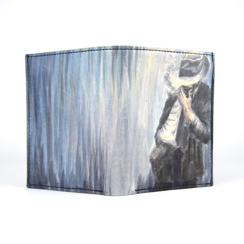 Ručne maľovaná kožená peňaženka 8560 s motívom Mafiána