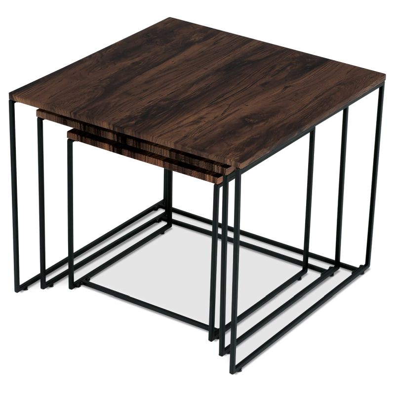 Set 3ks odkladacích stolíkov 60x60cm, MDF orech, AF-3008 WAL
