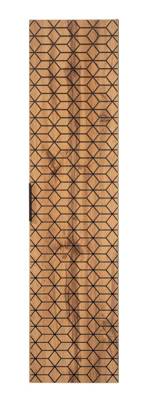 Vysoká skrinka, 35cm, dub wotan, čierna, DIAMOND 80-01-D-1D