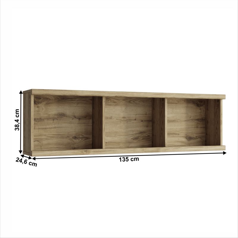 Polica závesná, 135cm, dub navarra, DORSI