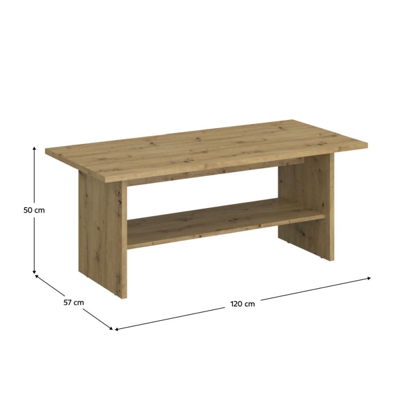 Konferenčný stolík, 120x57cm, dub artisan, AIRON