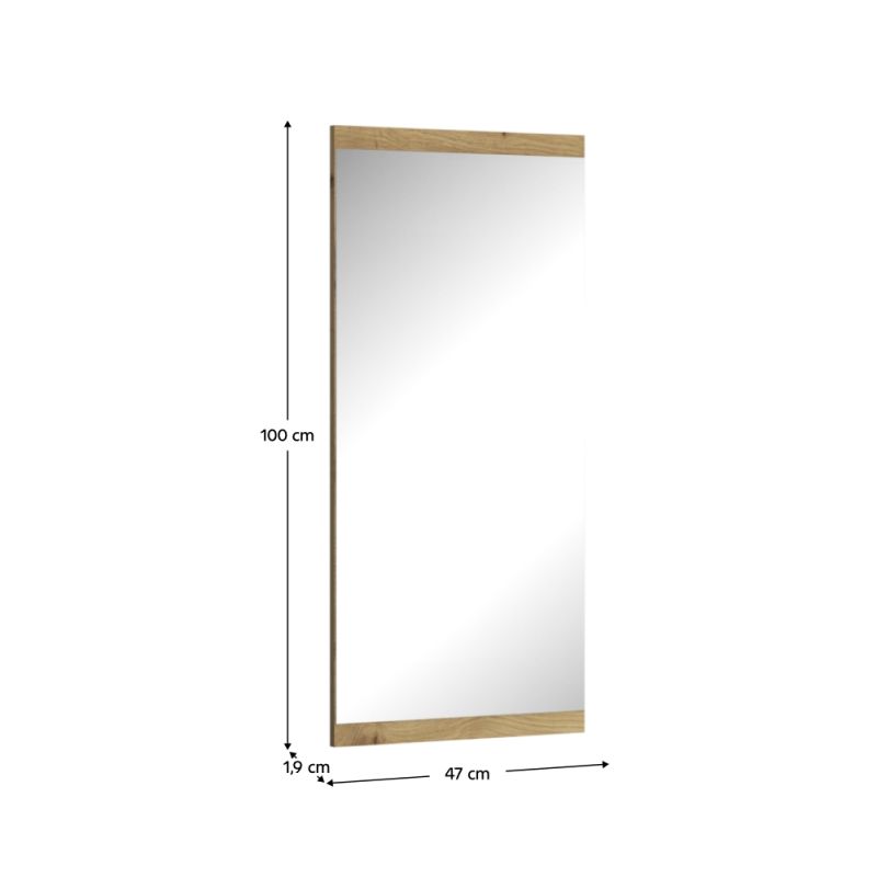 Zrkadlo, 47x100cm, dub artisan, AIRON 50