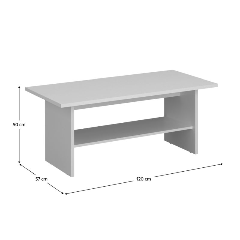 Konferenčný stolík, 120x57cm, biely, ERODIN