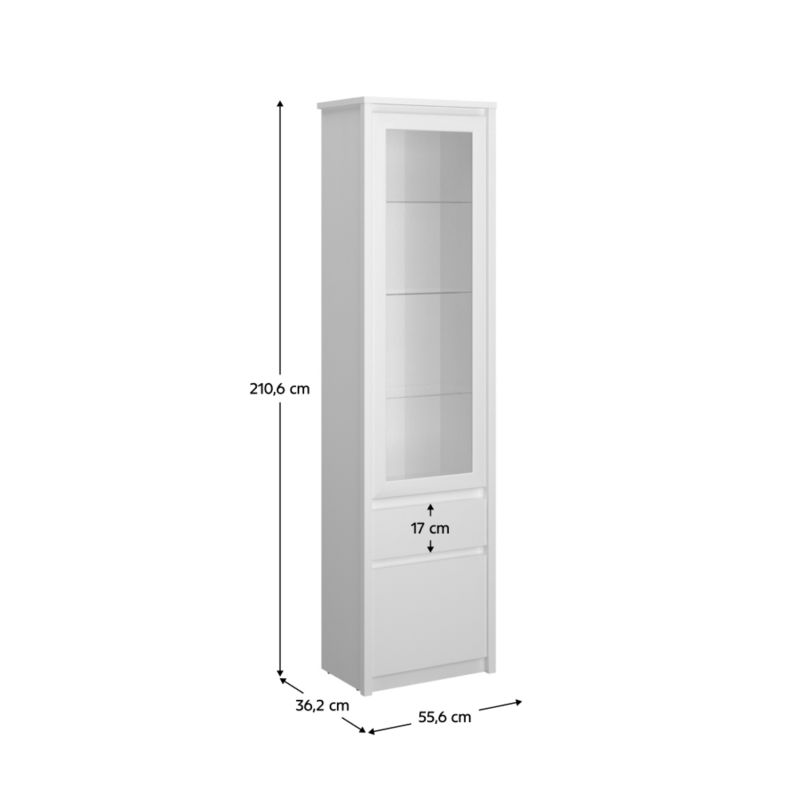 Vitrína, 55cm, biela, ERODIN 1D1W1S
