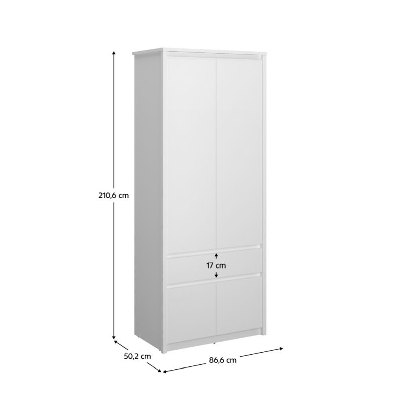 Skriňa, 86cm, kombinovaná, biela, ERODIN 4D1S