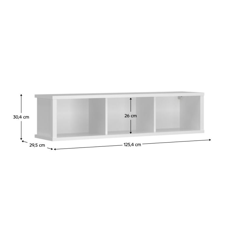 Polica závesná, 125cm, biela, ERODIN