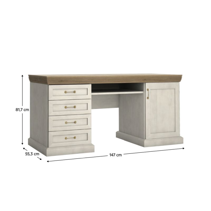 PC stôl, 147x55cm, sosna nordická, dub divoký, ROYAL B1