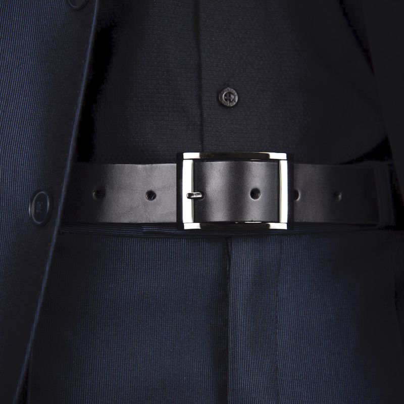 Kožený opasok FREEDOM, šírka 3.3cm, Slovenská výroba - Čierna