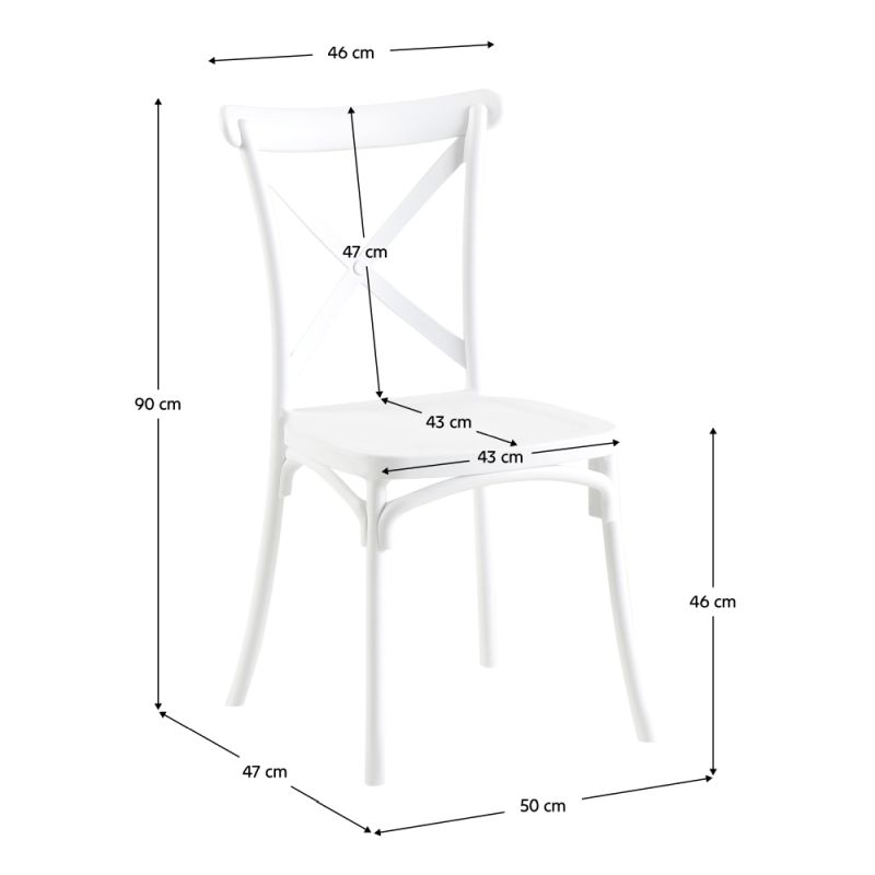 Stohovateľná stolička, biely plast, SAVITA