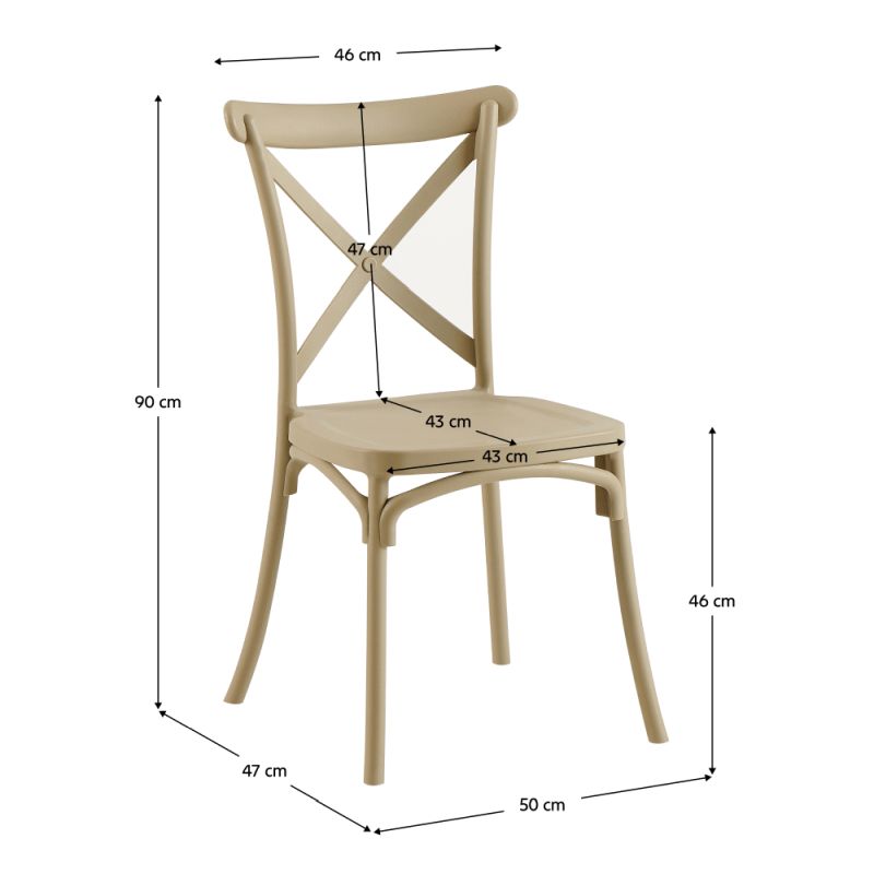 Stohovateľná stolička, sivohnedý plast, SAVITA