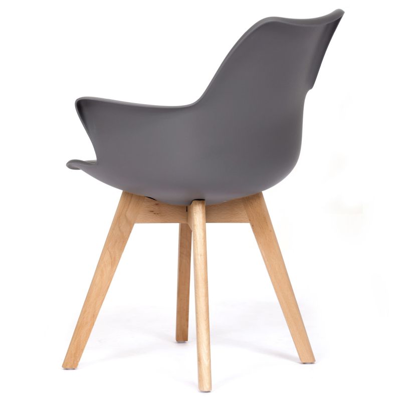 Jedálenská stolička, sivá, plast, ekokoža, CT-771 GREY