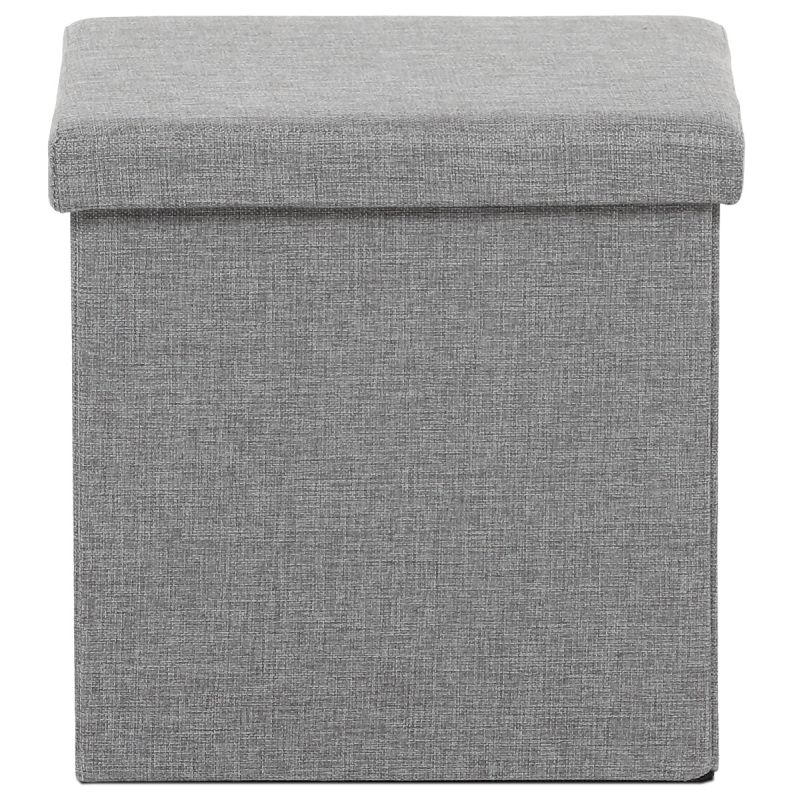 Taburet, 38cm, úložný priestor, sivá látka, TAB-461 GREY2