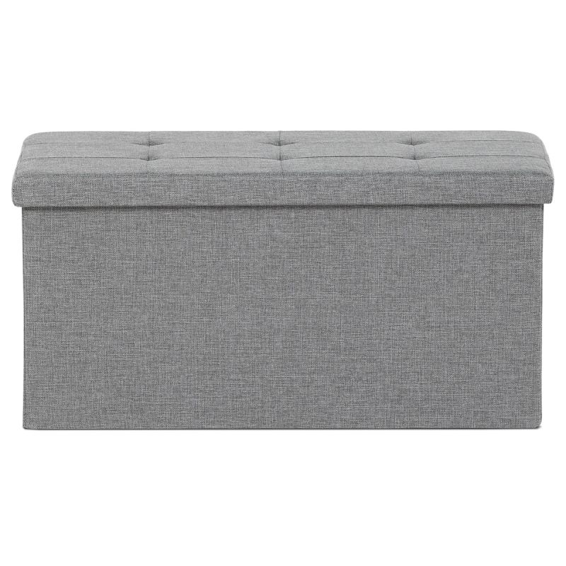 Taburet, 76cm, úložný priestor, látka, sivá, TAB-462 GREY2