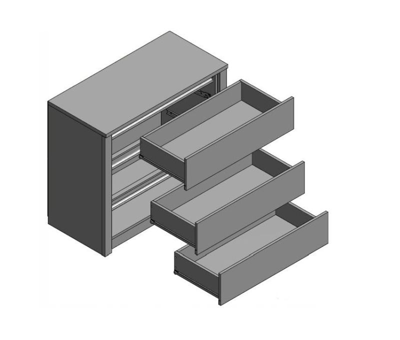 Komoda, 90cm, 3-zásuvková, lefkas ciemny, MONTANA K3S