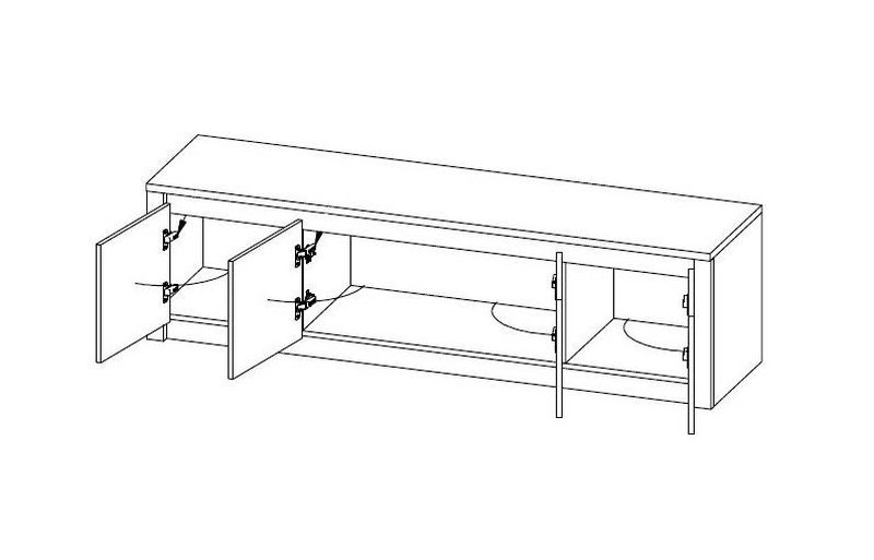 Televízny stolík, 170cm, lefkas ciemny, MONTANA K4D