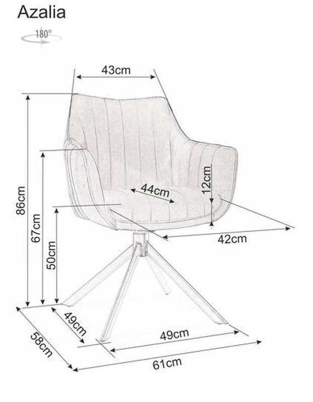 Jedálenská stolička, sivá látka, nohy kov čierny, AZALIA VELVET