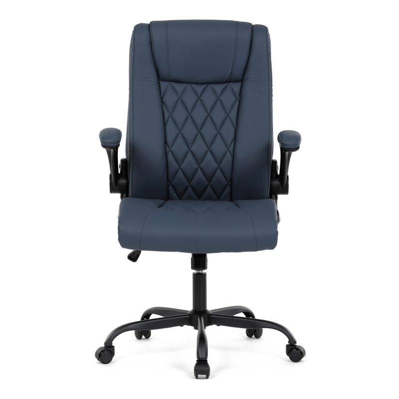 Kancelárske kreslo, modrá, ekokoža, 120 kg, KA-Y344 BLUE