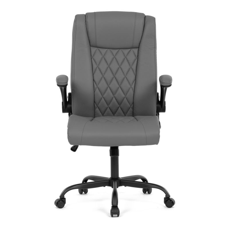 Kancelárske kreslo, sivá, ekokoža, 120 kg, KA-Y344 GREY