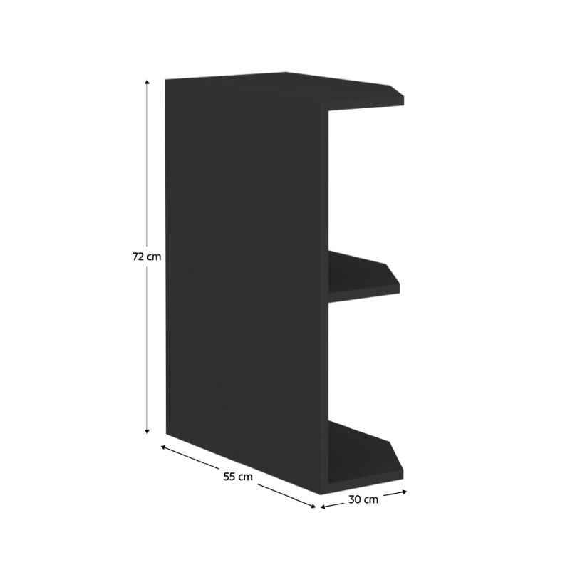 Spodná skrinka otvorená, 30cm, čierna, ARAKA, MENZO, SIBER, 30 D ZAK BB
