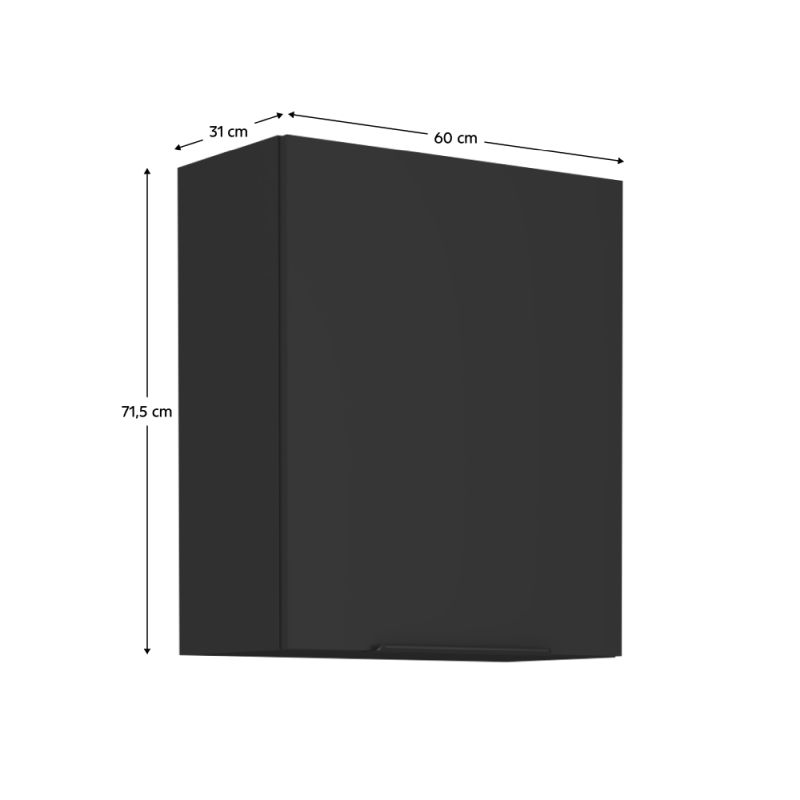 Horná skrinka, 60cm, čierna, SIBER 60 G-72 1F
