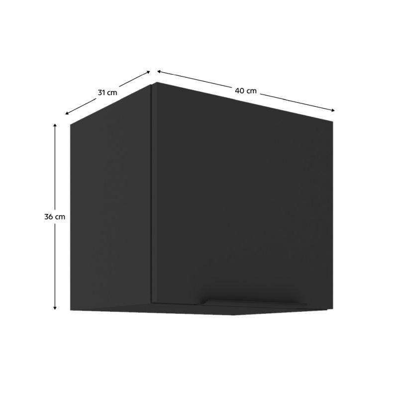 Horná skrinka, 40cm, čierna, SIBER 40 GU-36 1F