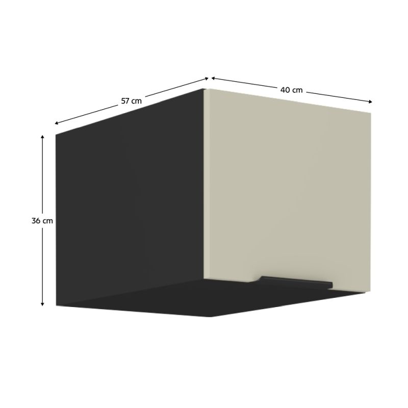 Horná skrinka, 40cm, cashmere, čierna, ARAKA 40 NAGU-36 1F