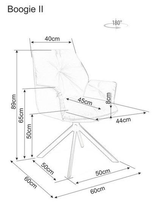 Jedálenská stolička, béžová látka, nohy kov čierny, BOOGIE II VELVET
