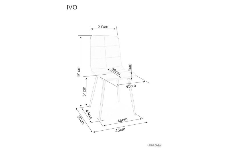 Jedálenská stolička, olivka látka, nohy kov čierny, IVO VELVET
