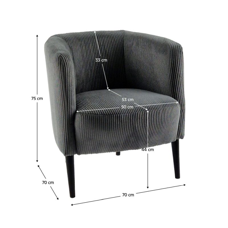 Kreslo, celočalúnené, drevo čierne, sivá látka, ALIEN