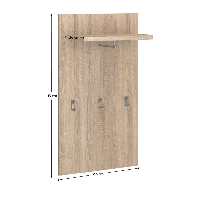 Vešiaková stena, 66cm, dub sonoma, NORTY TYP 25