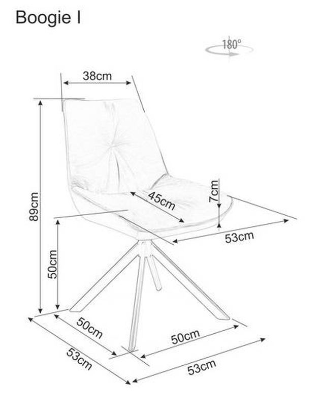 Jedálenská stolička, sivá látka, nohy kov čierny, BOOGIE I VELVET