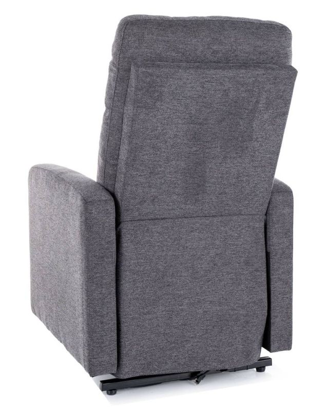 Elektrické polohovacie kreslo, tmavo sivá látka, Signal, OTUS II BREGO