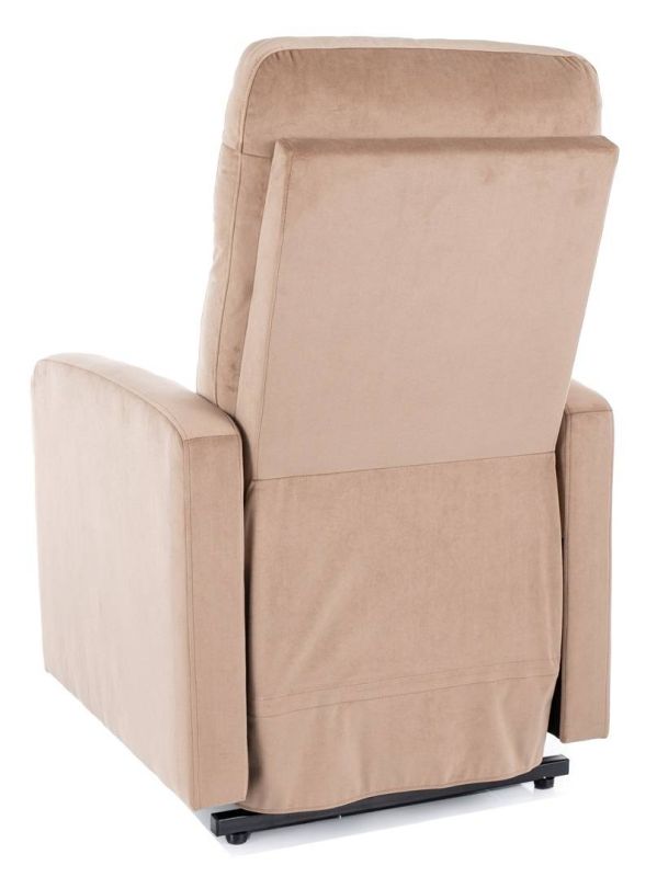 Elektrické relaxačné kreslo, béžová látka, Signal, OTUS II VELVET