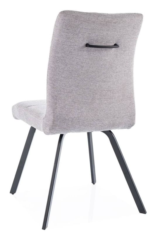 Jedálenská stolička, sivá látka, nohy kov čierny, SWING BREGO