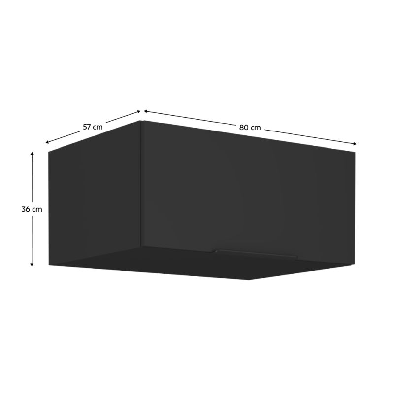 Horná skrinka, 80cm, čierna, SIBER 80 NAGU-36 1F