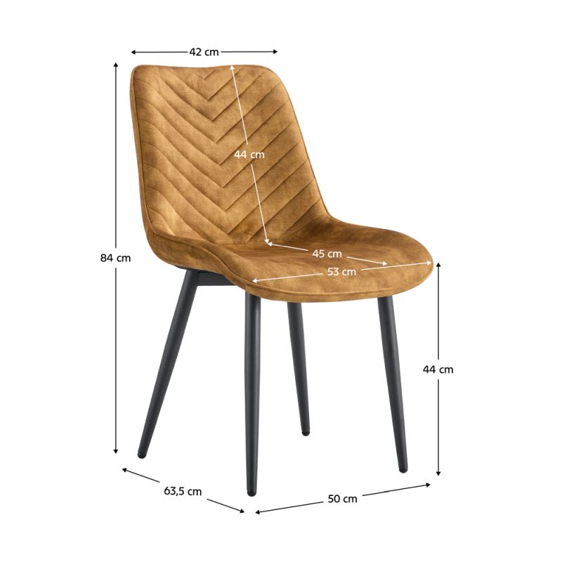 Jedálenská stolička, hnedozlatá látka, nohy kov čierny, ZAINA TYP 2