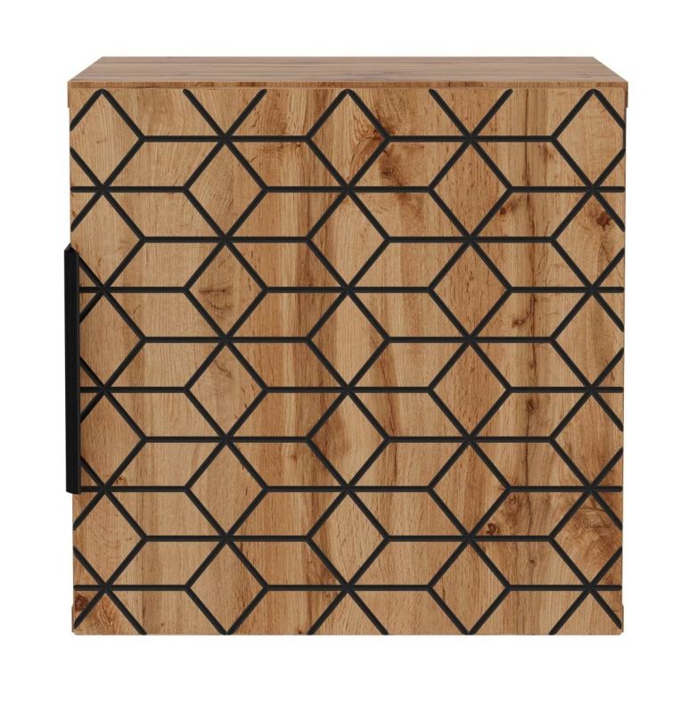 Skrinka do kúpeľne, 35cm, dub wotan, čierna, DIAMOND 83-01-D-1D