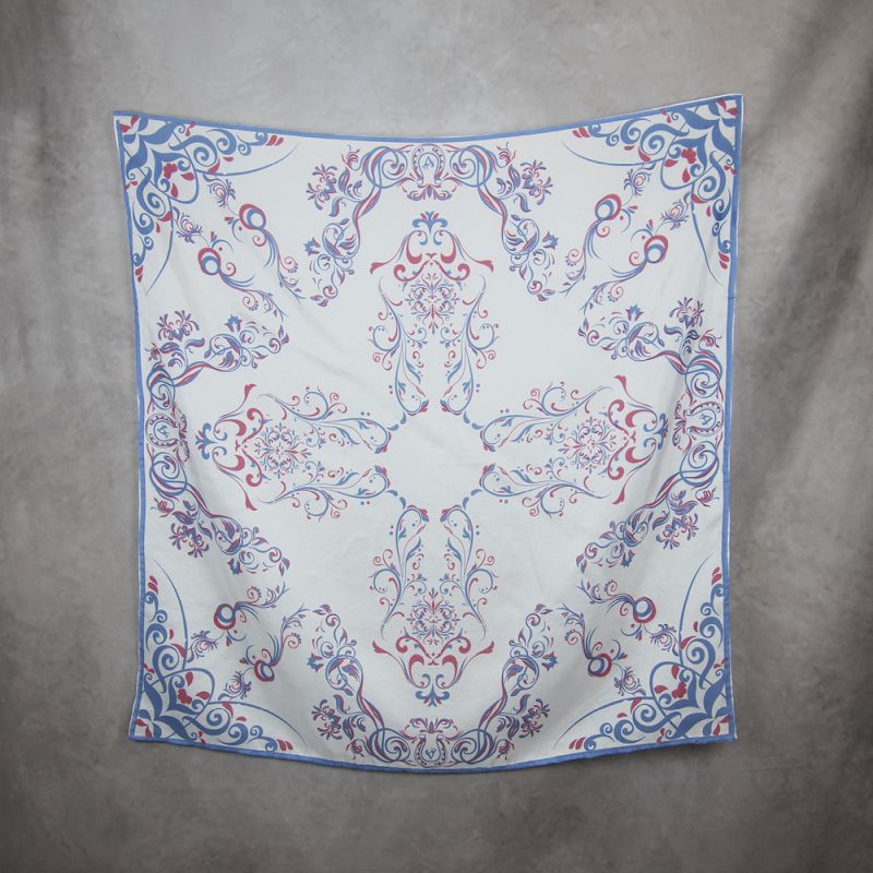 Hodvábna šatka ORNAMENT VZOR_5, 90 x 90cm, Made in SLOVAKIA