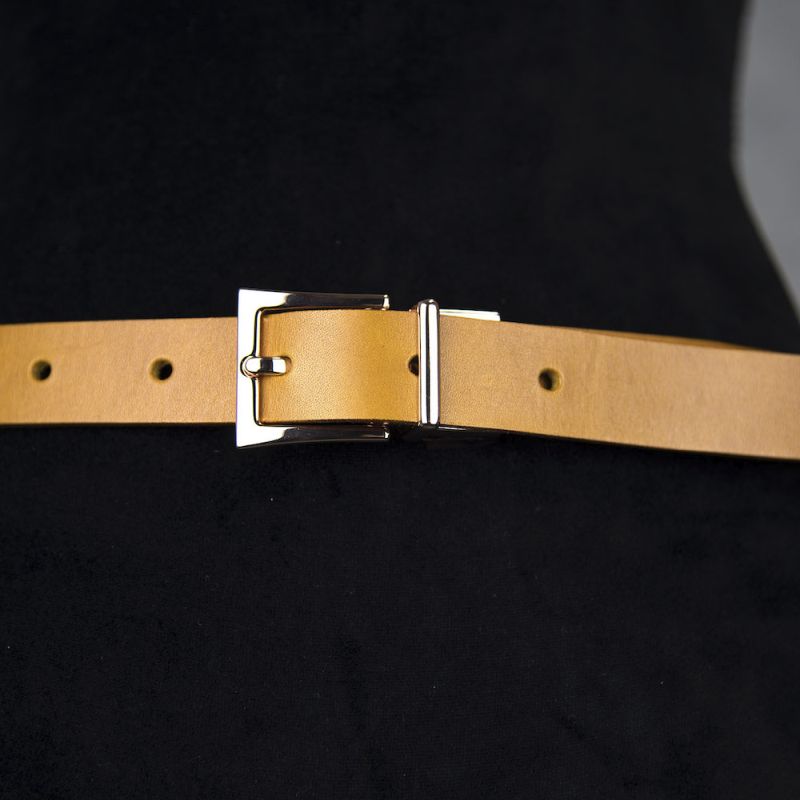 Kožený dámsky opasok LUXURY ROSE, šírka 2.5cm, Ručná výroba na Slovensku - Koňaková