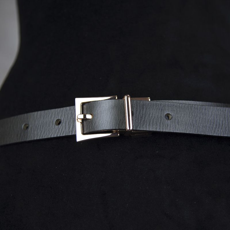 Kožený dámsky opasok LUXURY ROSE, šírka 2.5cm, Ručná výroba na Slovensku - Olivová