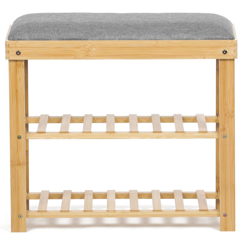 Botník, 60cm, bambus, prírodný, látka, DR-N1010 GREY2